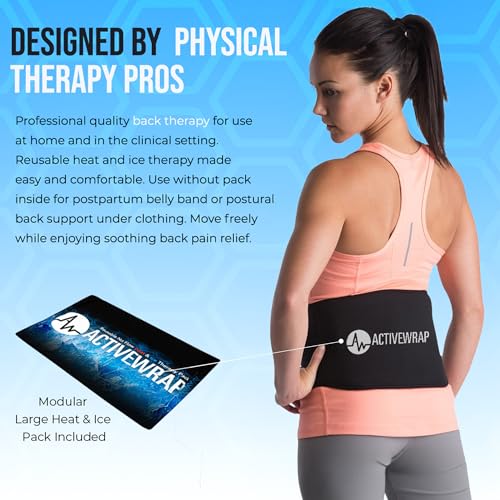 ActiveWrap Lower Back Ice Pack Wrap, Small/Medium – Hot & Cold Therapy with Reusable UltraFlex Gel Pads – Heat Wrap & Wearable Ice Pack for Back Pain Relief, Sciatica, Tailbone & Lumbar Support - size: Small/Medium