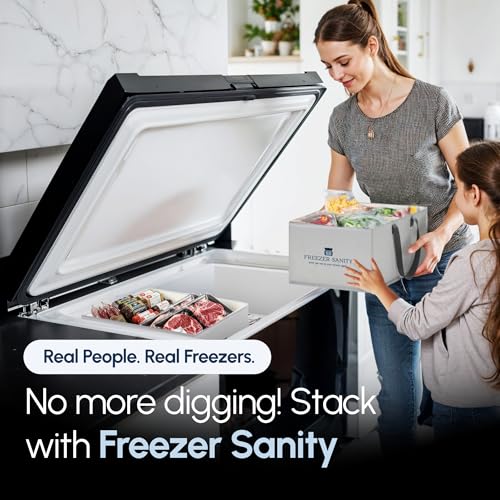 Stackable Chest Freezer Organizer Bins Collapsible Reg 2pk - size: 2 Pack Regular 15x14x9"