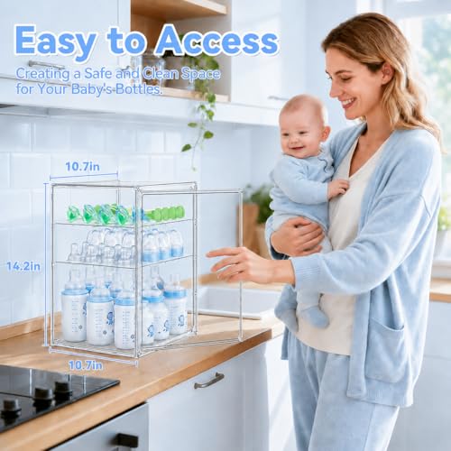 Baby Bottle Storage Organizer for Countertop Cabinet - size: Large: 14.2" x 10.7" x 10.7"