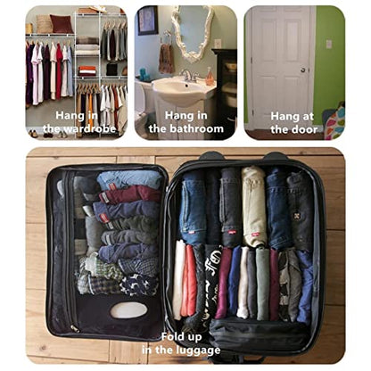 Foldable Clear Hanging Travel Toiletry Bag Cosmetic Organiser Storage - color: Grey