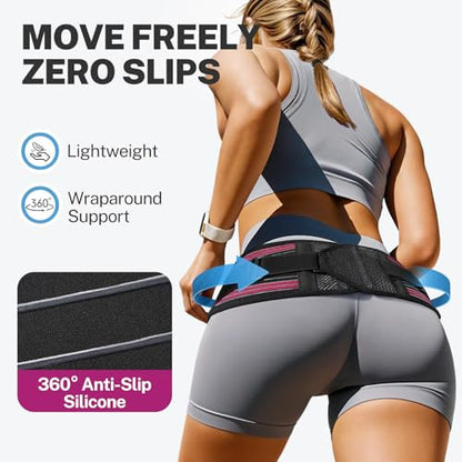 SI Joint Hip Brace with X-Shape Compression for Pelvic Stability, L - color: Rose, size: L