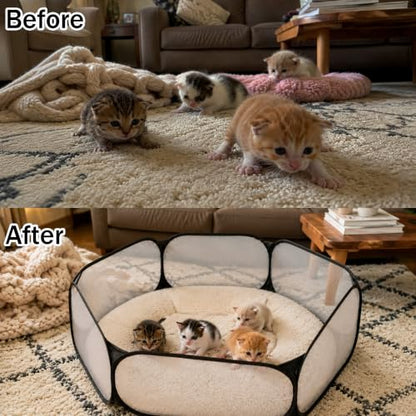 Cat Birthing Box - Whelping Box for Pregnant Cats & Dogs, Portable Foldable Whelping Pool for Pet with Storage Bag