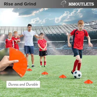 Soccer Training Cones Set, 75/50/25 Pack with Strap Holder & Carry Bag - color: Multi Color