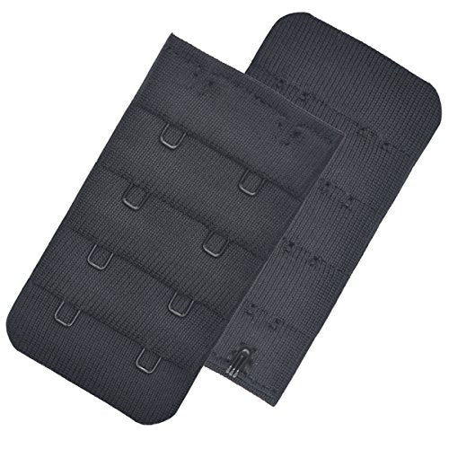 Ultra Soft Bra Extender Band Breathing Room 4 Rows Hook & Eye Extension Strap - color: 2 Hooks - 3/4 Inches Between Hook Centers (3pcs/Pack)