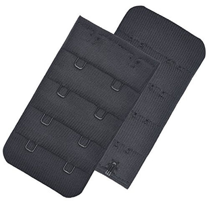 Ultra Soft Bra Extender Band Breathing Room 4 Rows Hook & Eye Extension Strap - color: 2 Hooks - 3/4 Inches Between Hook Centers (3pcs/Pack)