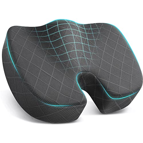 TushGuard Seat Cushion, Memory Foam Office Chair Cushion - Grey, Large - color: Grey, size: Large