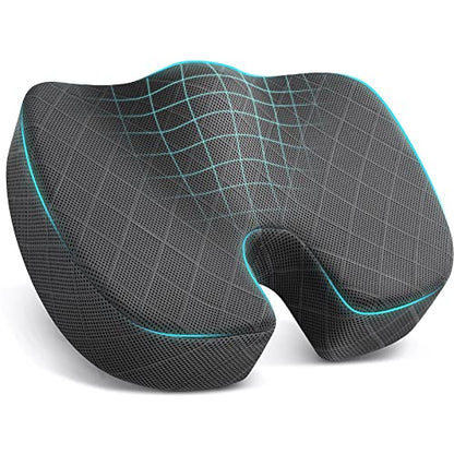 TushGuard Seat Cushion, Memory Foam Office Chair Cushion - Grey, Large - color: Grey, size: Large
