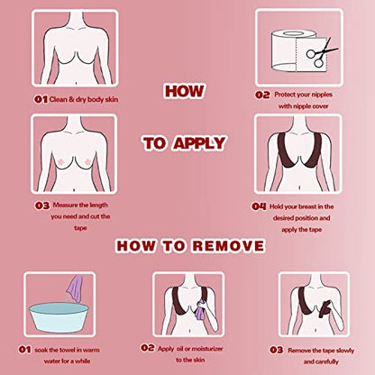 Plus Size Boobtape for Large Breasts, Wide Boob Tapes Light Brown - color: Light Brown, size: 6 INCH