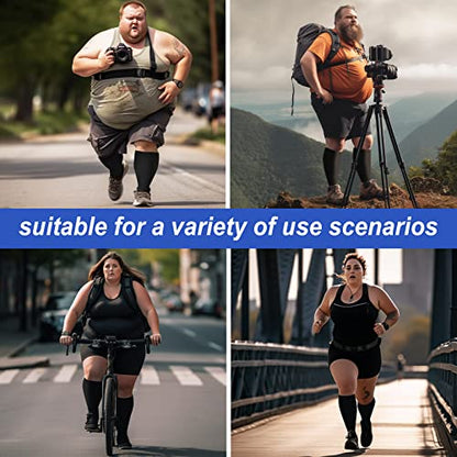 Plus Size Compression Socks: Wide Calf for Women Men 20-30 mmHg - color: Black, size: 6X-Large