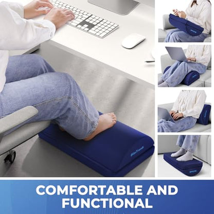 BlissTrends Foot Rest Under Desk, Foot Stool with 2 Adjustable Heights - color: Blue, size: XX-Large