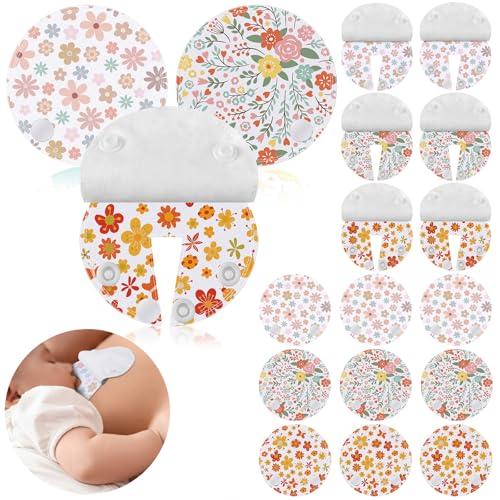 Breling 18 Pack G Tube Button Covers for Kids, Gtube Pads, Flower