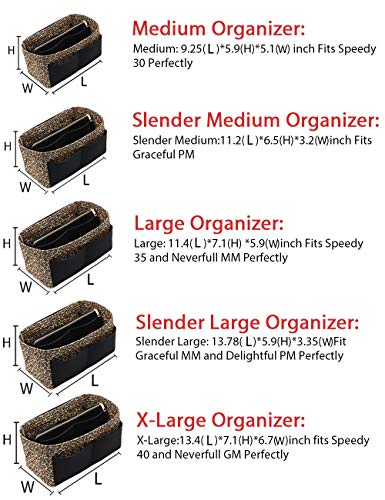LEXSION Felt Purse Organizer Insert, Tote Bag Shaper Dividers with 5 Sizes - color: B-Leopard, size: Regular X-Large