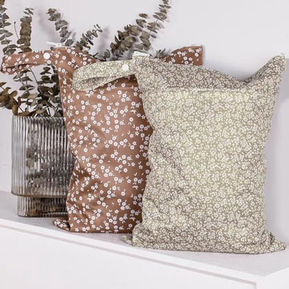 Waterproof Wet Dry Bags with Two Zippered Pockets and Handle - color: Floral