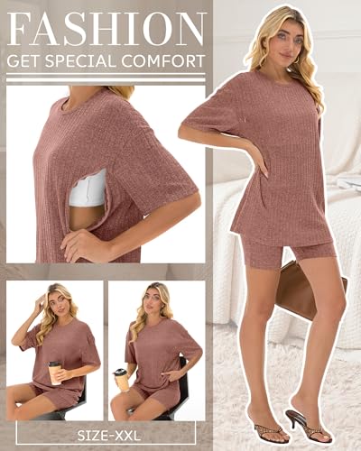Women's Nursing 2 Piece Outfit Set - color: Pink, size: Small