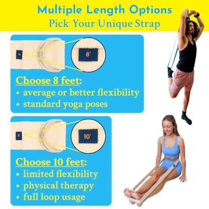 Extra-Wide 2 Inch Cotton Yoga Strap: Stretching, Physical Therapy, Exercise - color: Navy, size: 10 feet