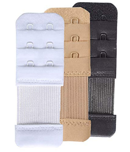 SAMGU Women's Bra Extenders 2 Hook/3 Hook/4 Hook/5 Hook/6 Hook Soft Stretchy - color: 2 Hook 1/2 Inch & 3 Hook 3/4 Inch