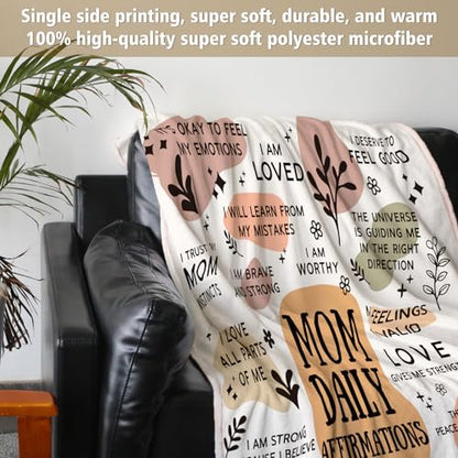 BaubleDazz New Mom Gifts Blanket, Mom Daily Affirmations(50" x 60") - color: Yellow, size: 50*60IN
