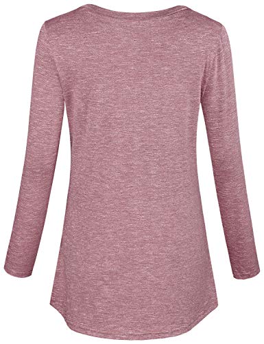 connche Women's Button Side Maternity Tunic Nursing Tops for Breastfeeding - color: Rose Red, size: Small