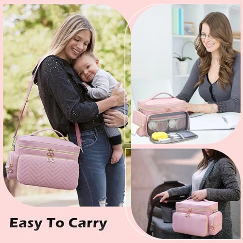 Breast Pump Bag Fit for Spectra S1/S2, Portable Pump Carrying Case - color: Pink