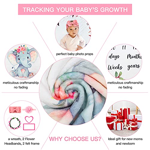 Baby Monthly Milestone Blanket 6 Pcs Photography Prop Set 60''x40''