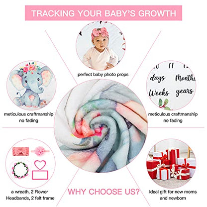 Baby Monthly Milestone Blanket 6 Pcs Photography Prop Set 60''x40''