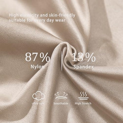Women Shapewear Tummy Control Underwear High Waisted Girdle Body Shaper Postpartum Stretch Full Coverage - color: Nude Two-piece Set, size: Large