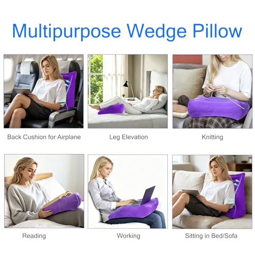 Inflatable Wedge Pillow for Traveling, Blow Up Travel Wedge Pillow