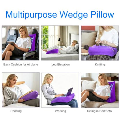 Inflatable Wedge Pillow for Traveling, Blow Up Travel Wedge Pillow