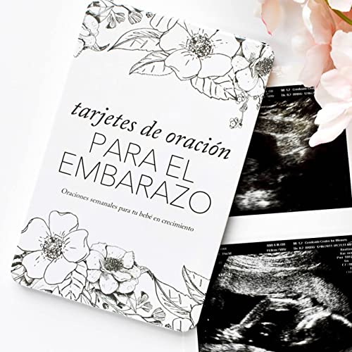 Duncan & Stone Spanish Pregnancy Prayer Cards, Affirmation Set, B&W - color: Black & White - Spanish