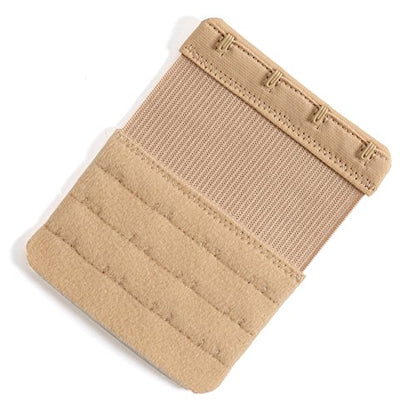 Women's Bra Extenders 4 Hook / 3 Hook / 5 Hook / 2 Hook Soft Comfortable Stretchy Bra Extension Strap - color: Beige, 3/4 Inch Spacing