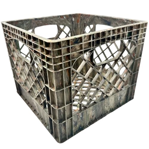 Milk Crate, Stackable Plastic Storage with Handles, 16 Qt, Camo, 2 Pack - color: Camo, size: 2-Pack