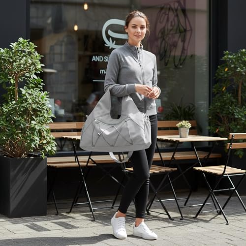 Forestfish Gym Bag For Women With Yoga Mat Holder, Grey - color: Grey