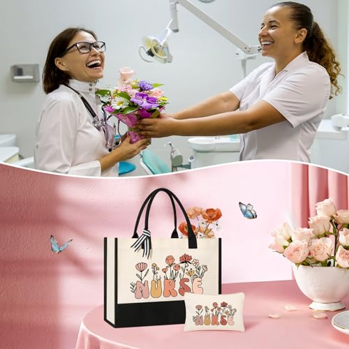 Nurse Tote Bag Set - Beige, Medium (15" x 4" x 12") for Nurses, Thoughtful & Practical, Durable & Lightweight, Versatile for Any Occasion - style: Nurse Bags
