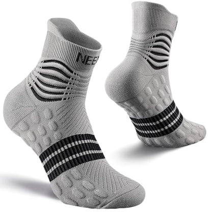 NEENCA Professional Compression Socks for Women Men Circulation, 20-30 mmHg - color: Gray Black, size: Medium