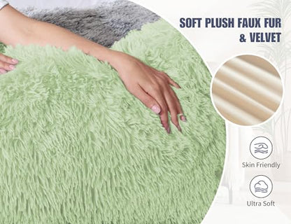 WSOFRLAC Fluffy Full Body Pillow, Long Pillow for Sleeping,Green 20x54 - color: Green