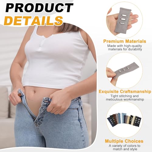 MECCANIXITY 5pcs Light Gray Pants Waist Button Extenders for Women Men 3.3" - color: Light Gray, size: 3.3"