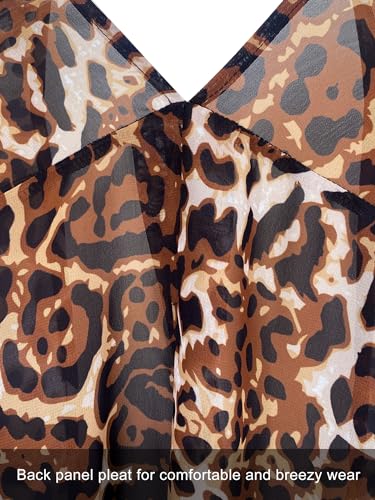 Moss Rose Women's Beach Kimono Coverup Sheer Chiffon Open Front Cover Ups - color: Leopard Print