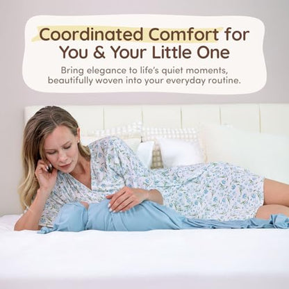 Maternity Robe - Botanical Collection - color: Blue Botanical, size: X-Large