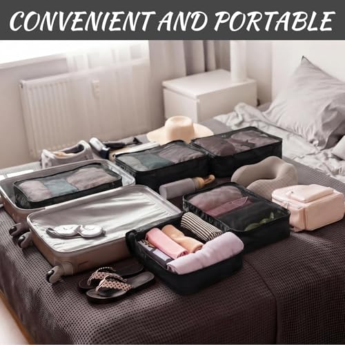 Silkfly 8 Pcs XL Packing Cube for Travel Luggage,Simple,Black - color: Black, size: Simple