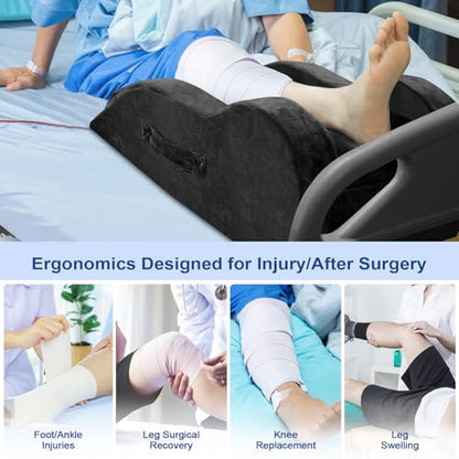 KingPavonini Leg Elevation Pillow for After Surgery, Single Leg, Black - color: Black, size: Single Leg