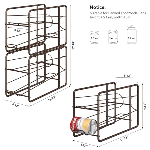 MOOACE 4 Pack Can Organizer for Pantry, Stackable Soda Can Dispenser Rack - color: Bronze
