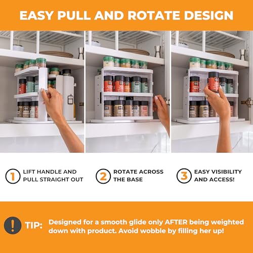 Cabinet Caddy SNAP! Spice Rack Organizer for Cabinet, 4 Adjustable Shelves