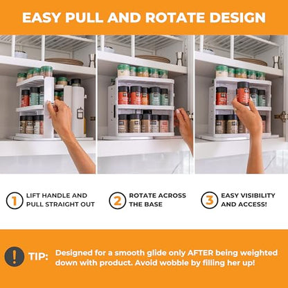 Cabinet Caddy SNAP! Spice Rack Organizer for Cabinet, 4 Adjustable Shelves