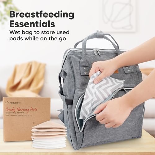 Organic Nursing Pads, 8 Washable Breast Pads,Wash Bag (Bare Beige, M 4.6") - color: Bare Beige, size: 8pk, L 5"