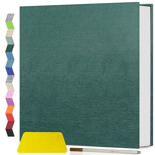 Popotop Photo Album Self Adhesive Scrapbook Album for 4x6 5x7 8x10 Pictures DIY Photo Book as Scrapbooking Supplies Kits, Birthday Gifts for Women Mom Wedding Baby Family Travel - color: Dark Green, size: 11.5"x10.4" 40pages