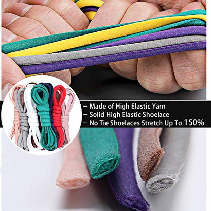anan520 Elastic No Tie Shoe Laces For Adults,Kids,Elderly,System With Elastic Shoe Laces(2 Pairs) - color: 02-red