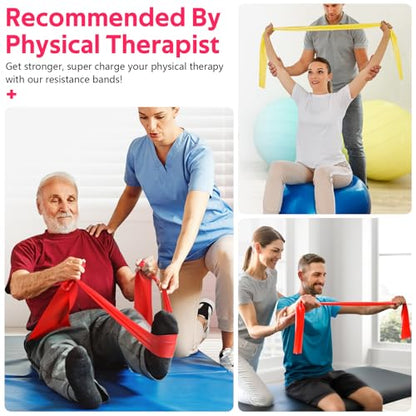 Resistance Bands Set, Exercise Bands for Physical Therapy, Pilates, Yoga - color: 1-Yellow,Red,Blue, size: 6.9FT