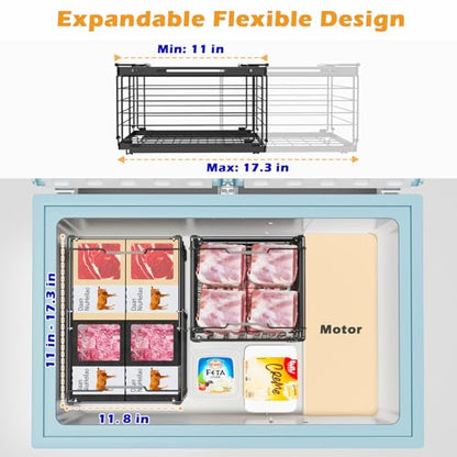 NADAMOO Expandable Chest Freezer Organizer, Stackable Wire Baskets - size: 4 Packs