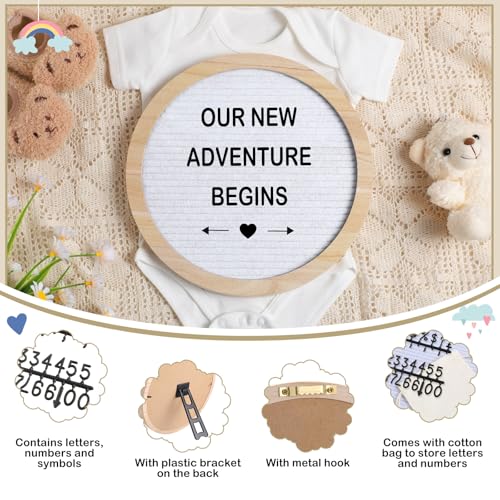 Canlierr 8 Pcs Pregnancy Announcement Felt Letter Board Kit Bodysuit, White - color: White