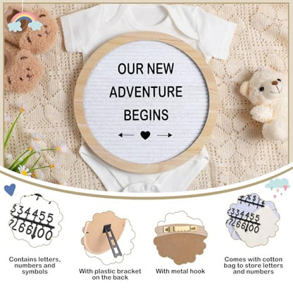 Canlierr 8 Pcs Pregnancy Announcement Felt Letter Board Kit Bodysuit, White - color: White